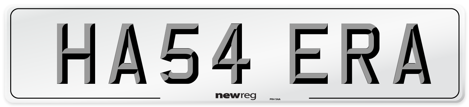 HA54 ERA Number Plate from New Reg